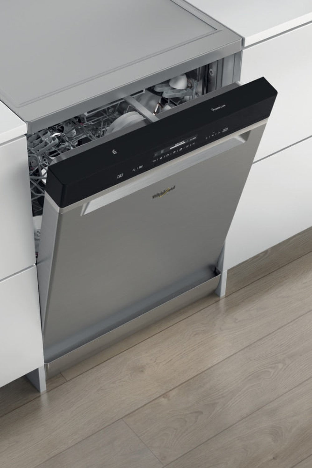 WHIRLPOOL WFP5O41PLGX Lave-vaisselle pose libre 60 cm - 14 couverts - Inox - Classe C