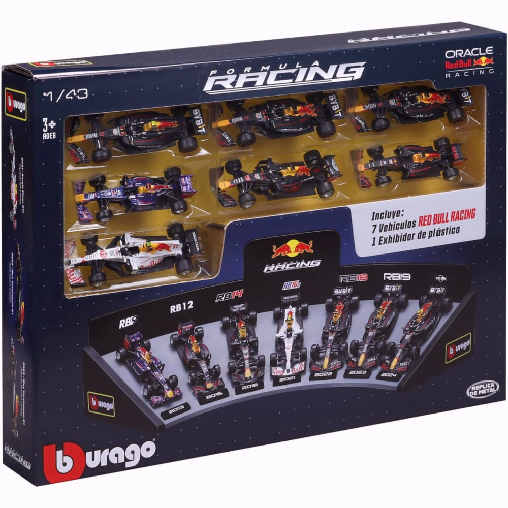 Red Bull Racing Échelle 1/43 Formule 1 Pack de 7 Véhicules avec Présentoir