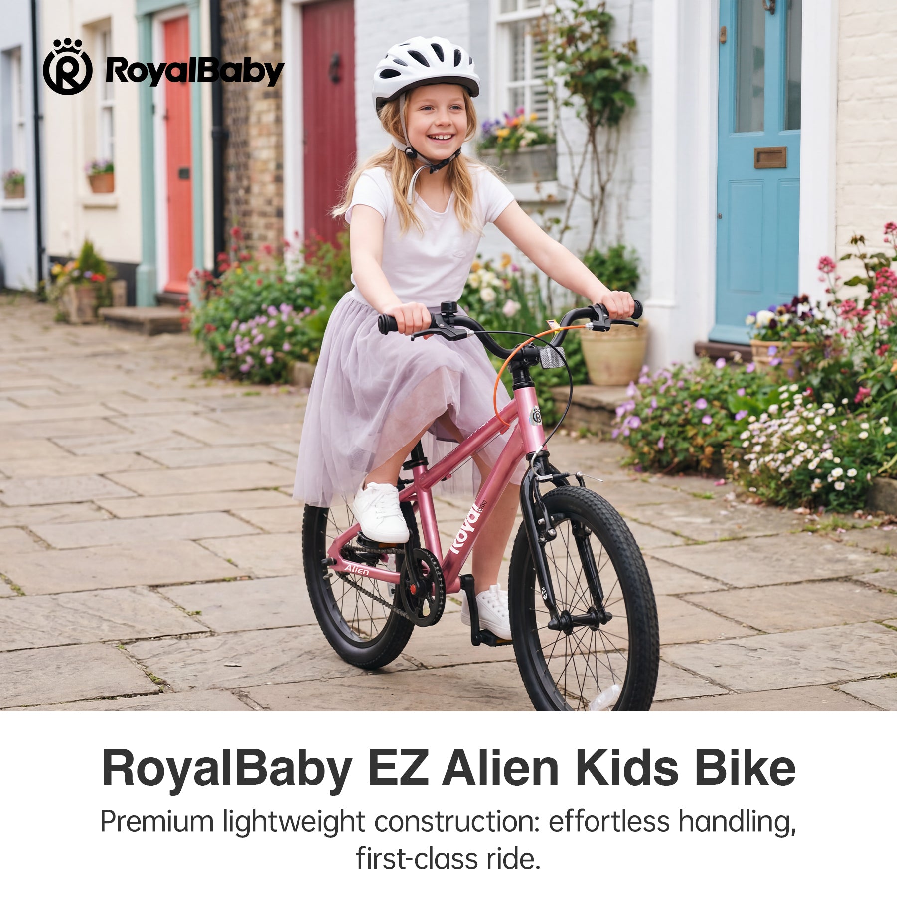 RoyalBaby Vélo pour enfants + Aluminium EZ Alien + 20 pouces Rose, Poids net 6,9 kg