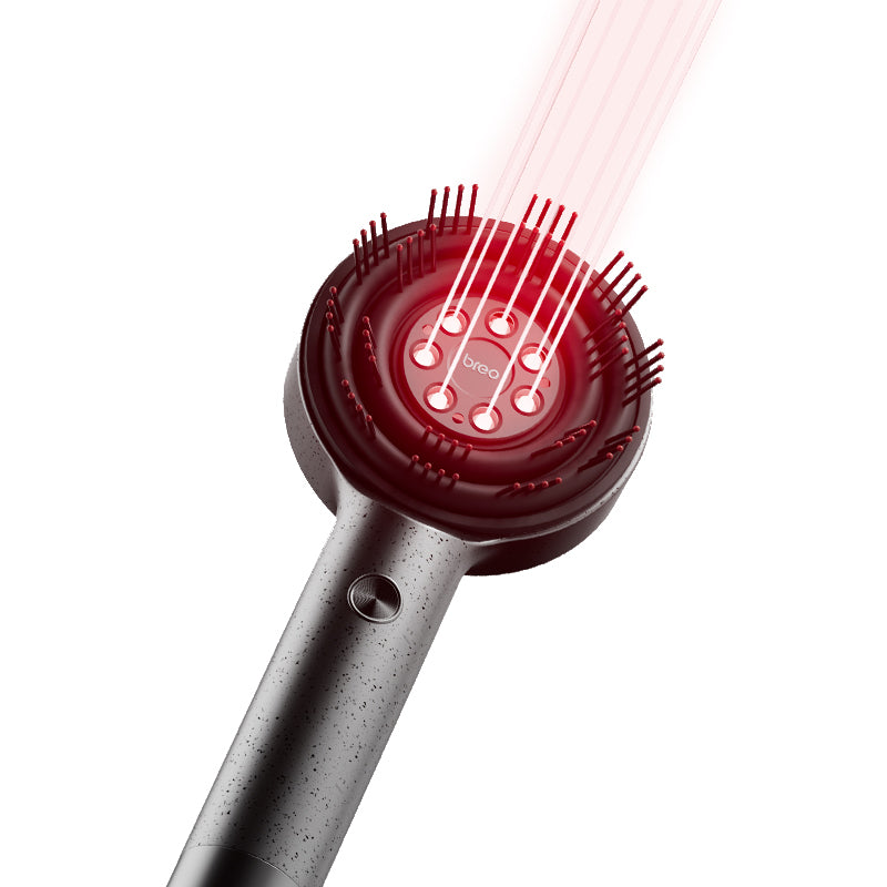 breo Scalp 3L peigne laser de repousse capillaire avec technologie infrarouge 650 nm, masseur du cuir chevelu à 360°, conception étanche, stimulation efficace du cuir chevelu et repousse des cheveux