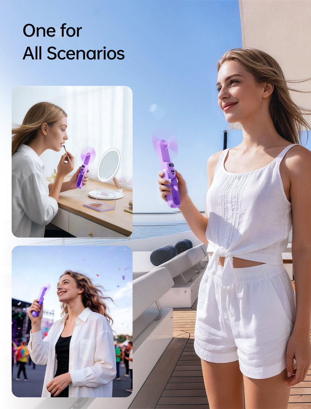 JISULIFE ventilateur à main F8S-Violet
