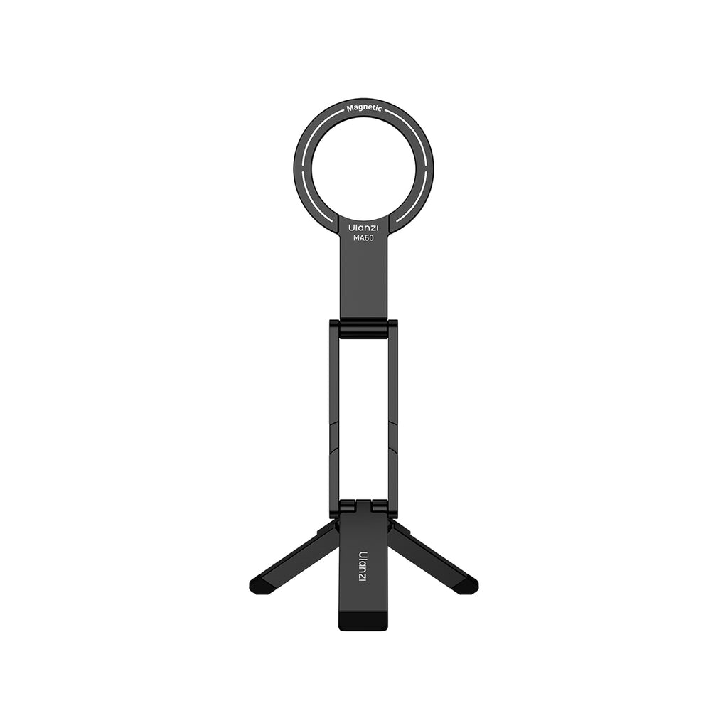 Ulanzi MA60 Trépied magnétique, Compatible avec iPhone 17/16/15/14/13/12 MagSafe et Samsung, Mini perche à selfie pliable 3-en-1 en aluminium, Force magnétique 14 N