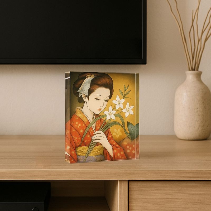 KODAK Cristal Cadre photo en bloc d'acrylique transparent avec fond magnétique et 5 feuilles de papier photo - Format 10 x 15 cm