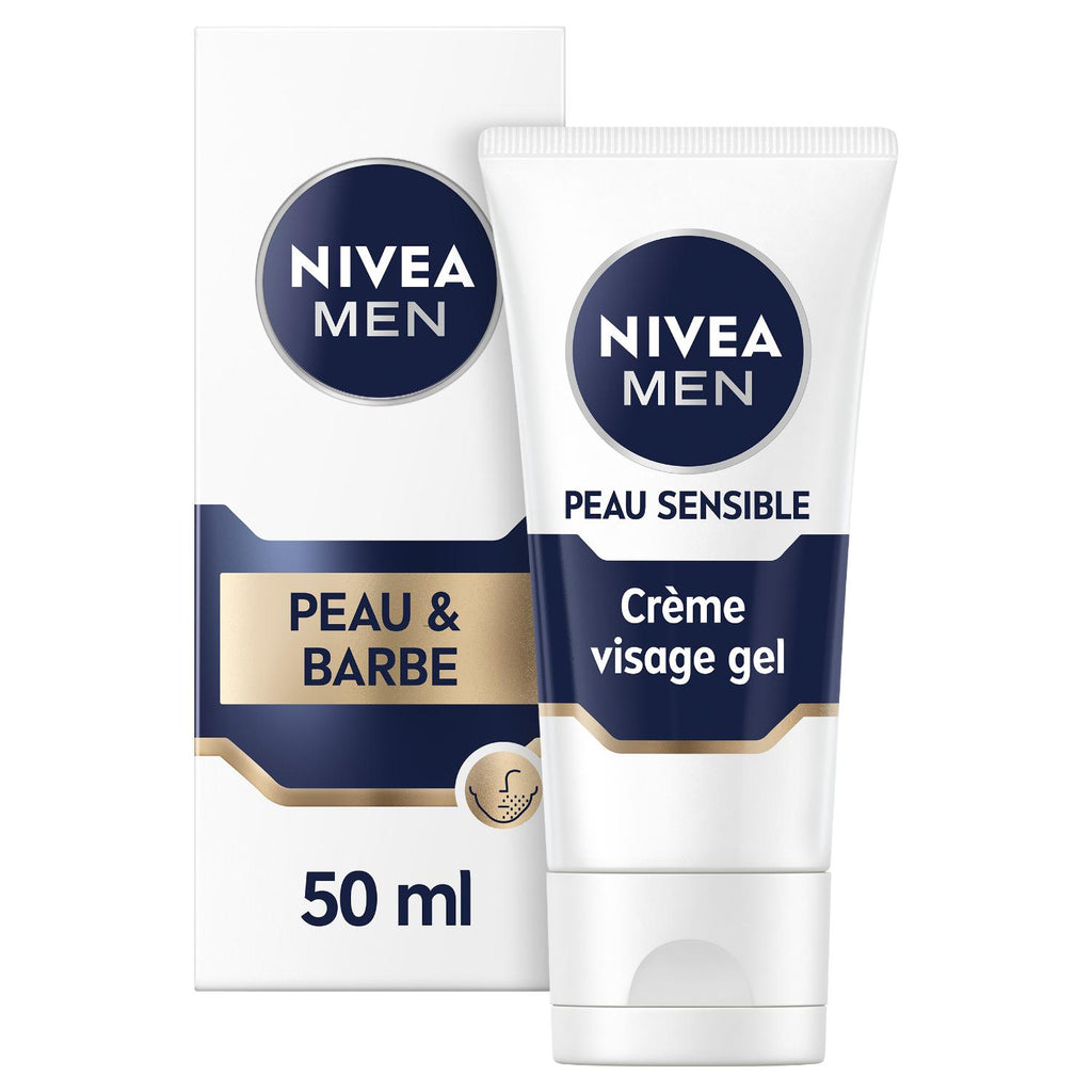 NIVEA MEN Sensitive Visage Gel-Crème Peau & Barbe Courte 50ml
