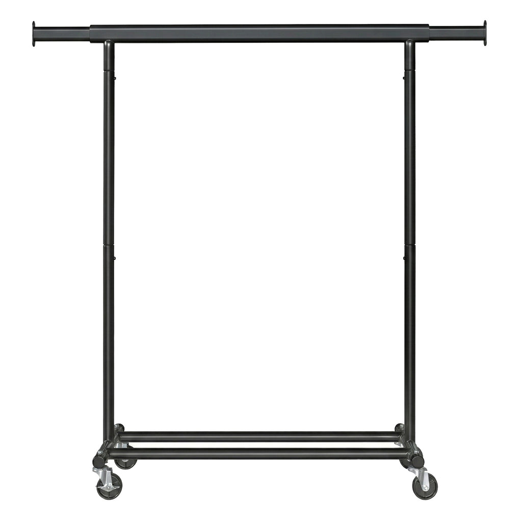JOYFURNOS Portant à Vêtements sur Roulettes, Tringle à Vêtements Robuste, 45 x (92-132) x 161,5 cm, avec Tringle Extensible, Capacité de Charge 100 kg, Portable, Noir