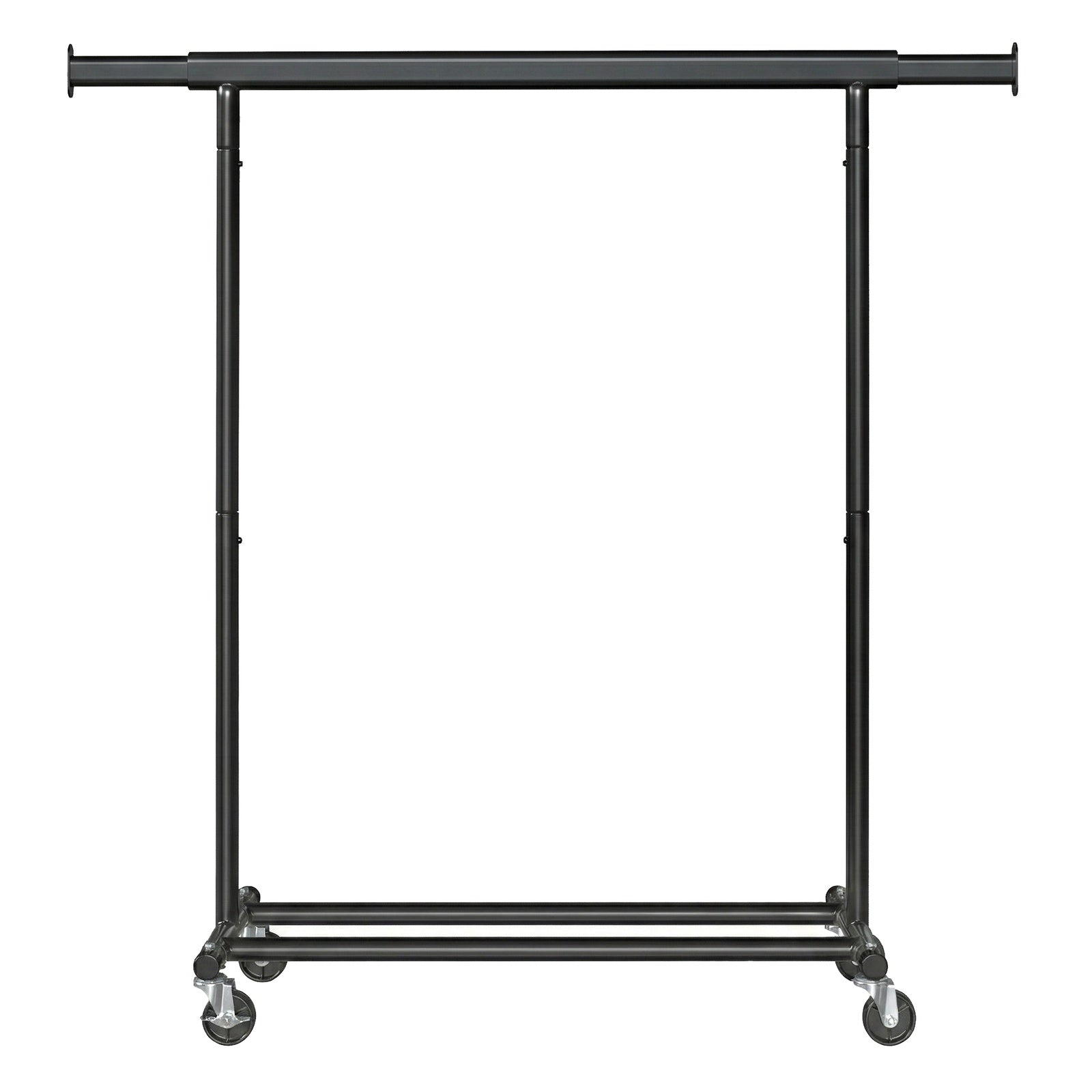 JOYFURNOS Portant à Vêtements sur Roulettes, Tringle à Vêtements Robuste, 45 x (92-132) x 161,5 cm, avec Tringle Extensible, Capacité de Charge 100 kg, Portable, Noir