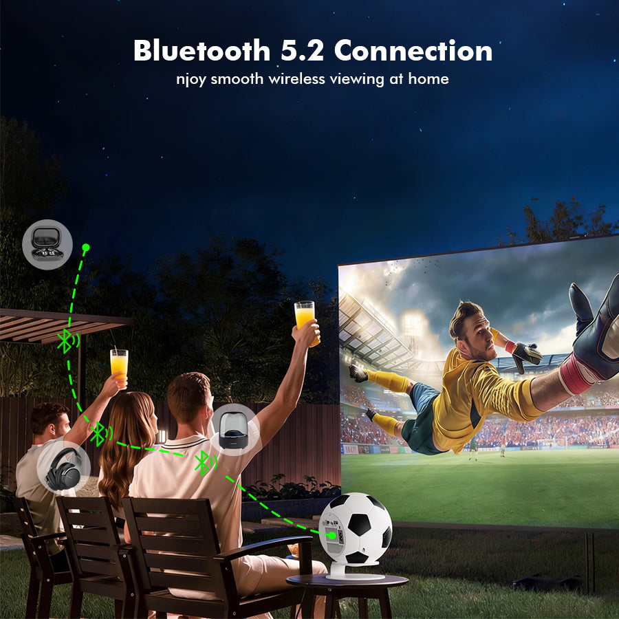 Mini projecteur en forme de ballon de football XBJ, prise en charge de la décodage 4K, affichage compatible 1080P, projecteur de home cinéma portable de 800 lumens ANSI