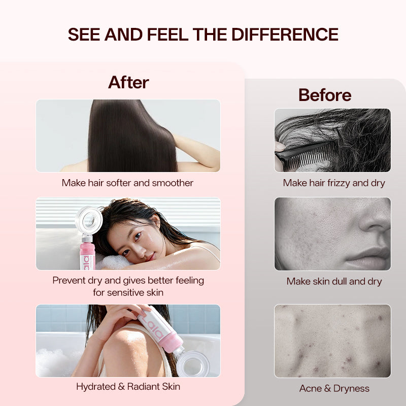 Lalapercare Cartouche de filtre de douche parfum rose, infusée à l'extrait de rose de Damas et à la vitamine C, améliore la pression de l'eau, élimine le chlore, nourrit la peau, crée une peau et des cheveux hydratés et éclatants, importé de Corée du