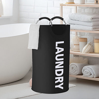 Vilscijon Panier à linge 90 L grande capacité pliable - Panier à linge sale et de rangement - Noir