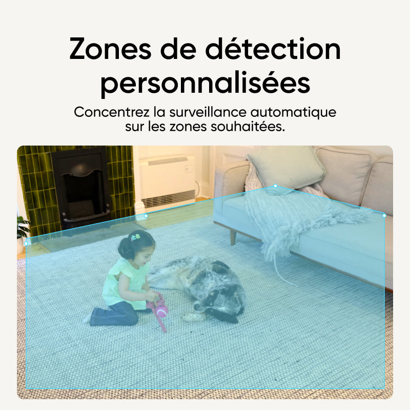 eufy Security Indoor Cam C220 Caméra de sécurité intérieure 2K filaire avec PTZ 360°, Wi-Fi, détection d'humains/mouvements, idéale comme babyphone