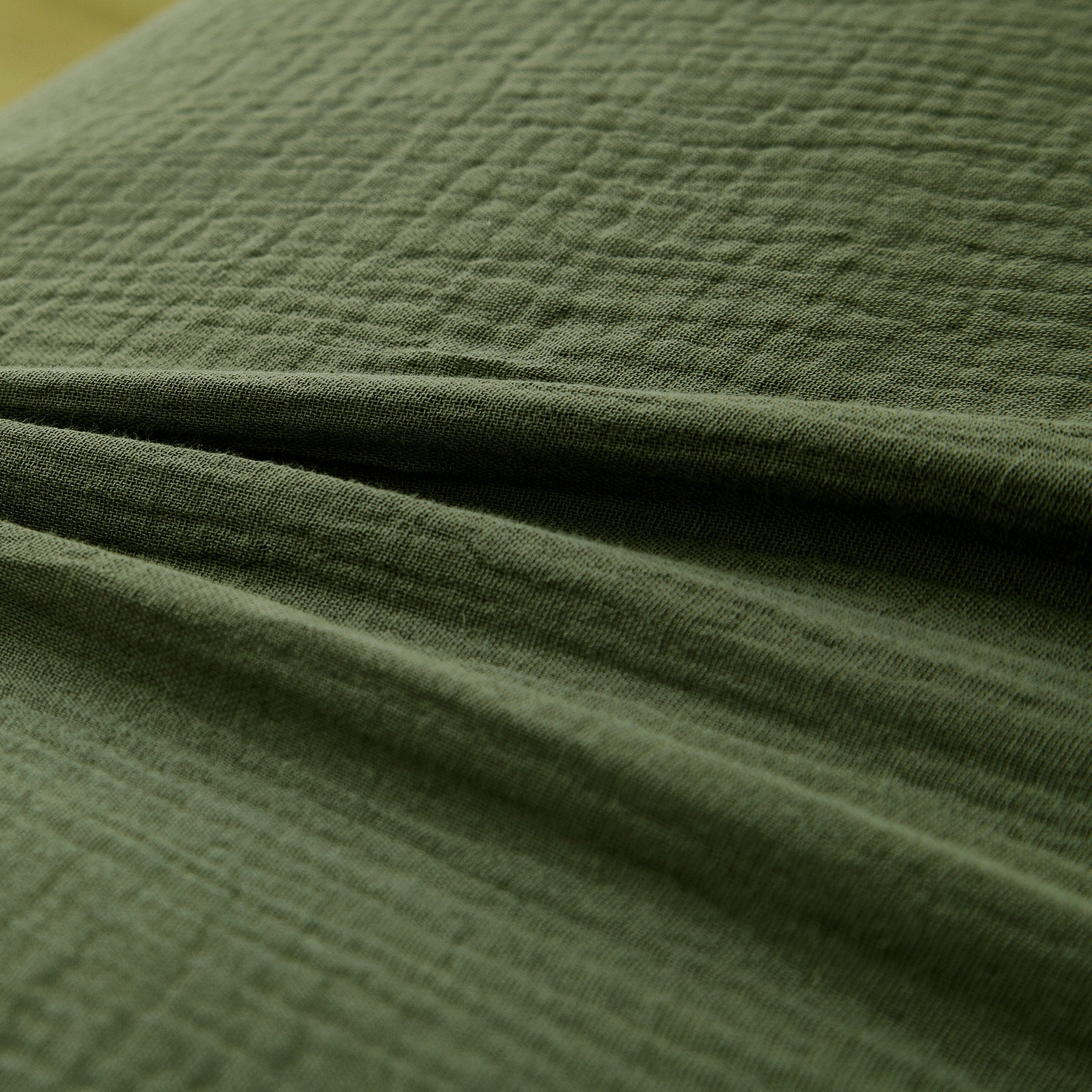 Ensemble housse de couette et taies d'oreiller en double gaze de coton, vert foncé, 135 x 200 cm + 80 x 80 cm x 1