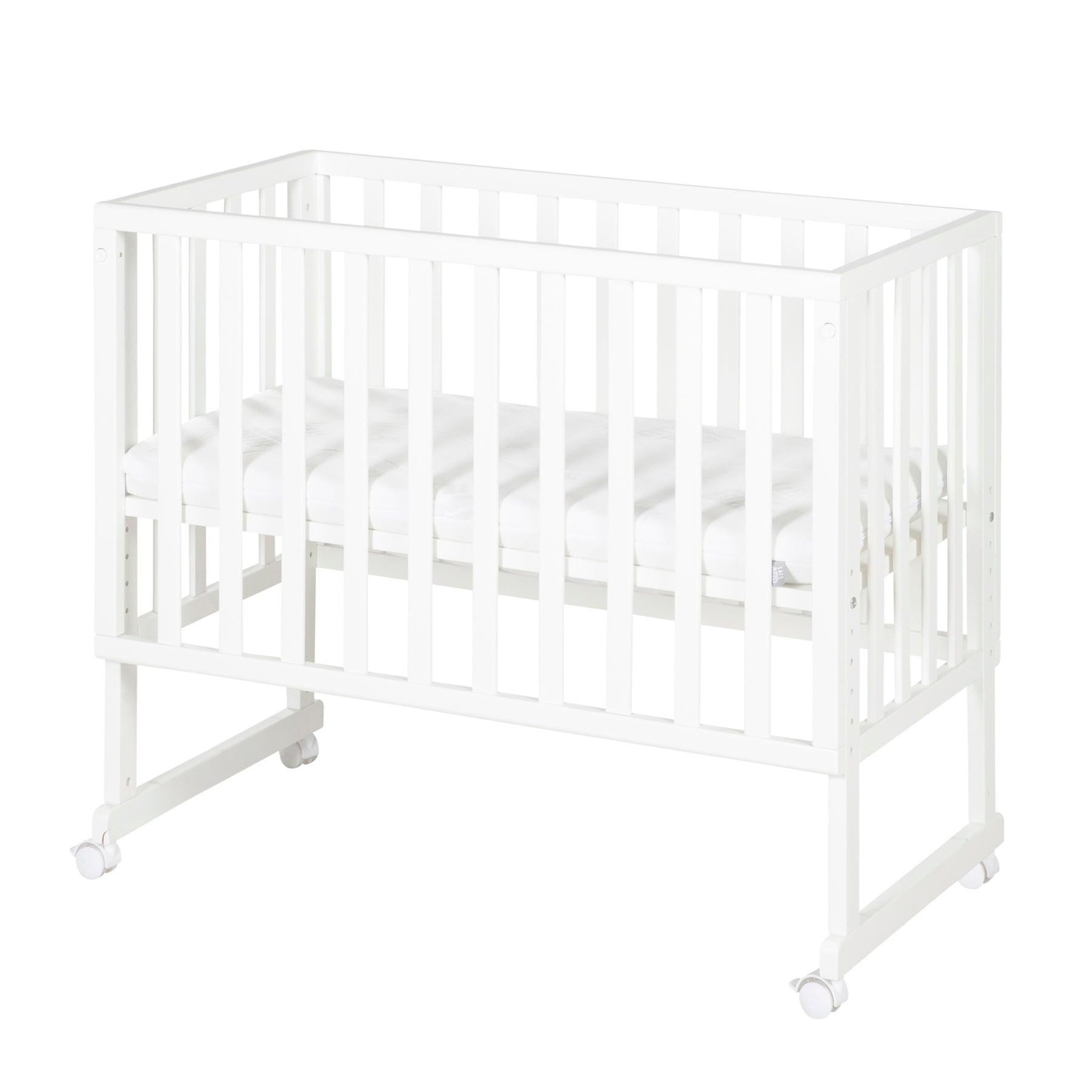 roba 3-en-1 Lit-bébé à coucher avec barrière de sécurité et matelas (Blanc)