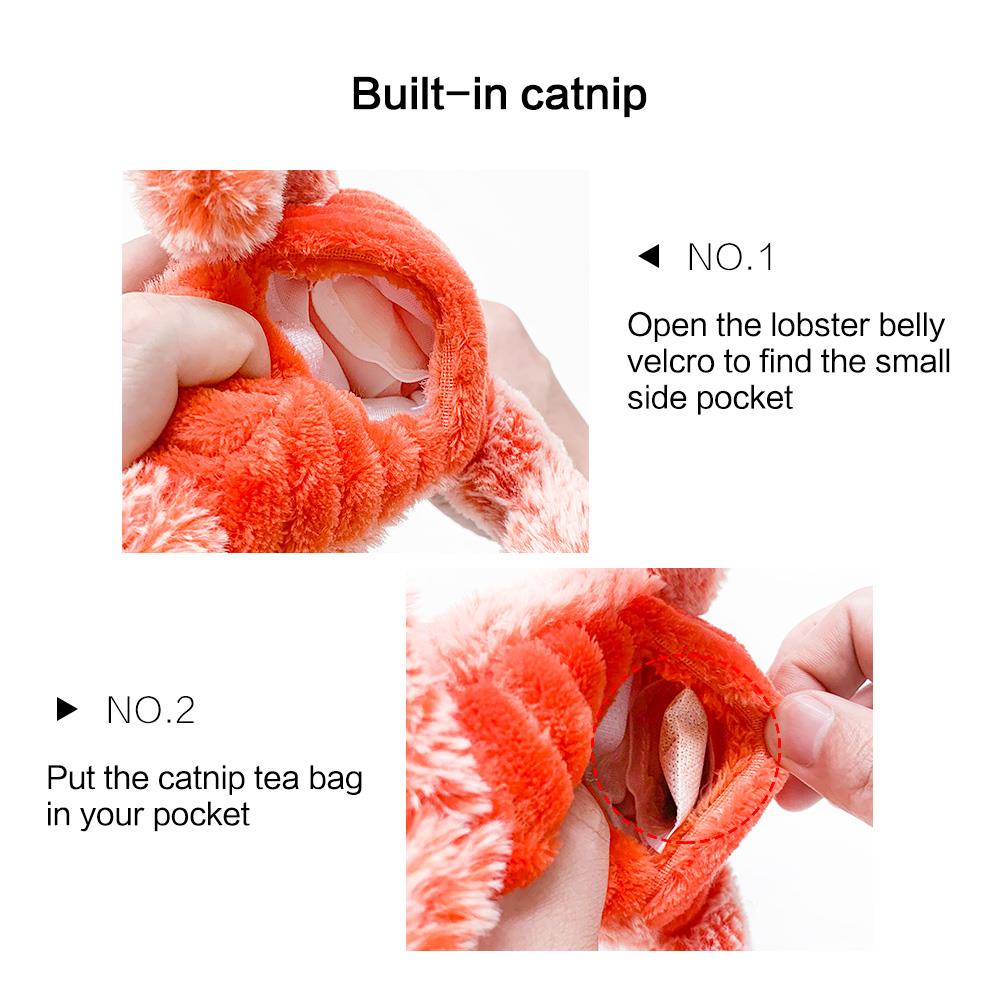 Petgravity Jouet interactif homard culbuto pour chat, Recharge USB-C, Peluche, Bébé animal de compagnie