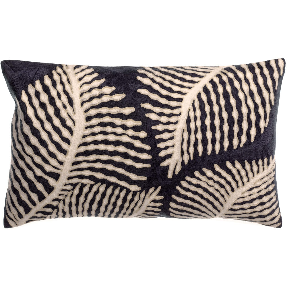 Housse de coussin brodée FLORA MARINE