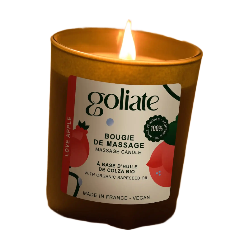 Goliate Bougie de massage gourmande à la vanille biologique à l'huile – 140 g