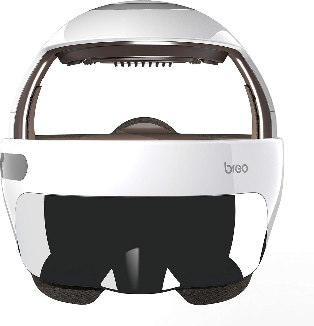 breo iDream5s appareil de massage intelligent pour la tête, massage chauffant par pétrissage et pression pour les yeux et le cou, casque de massage