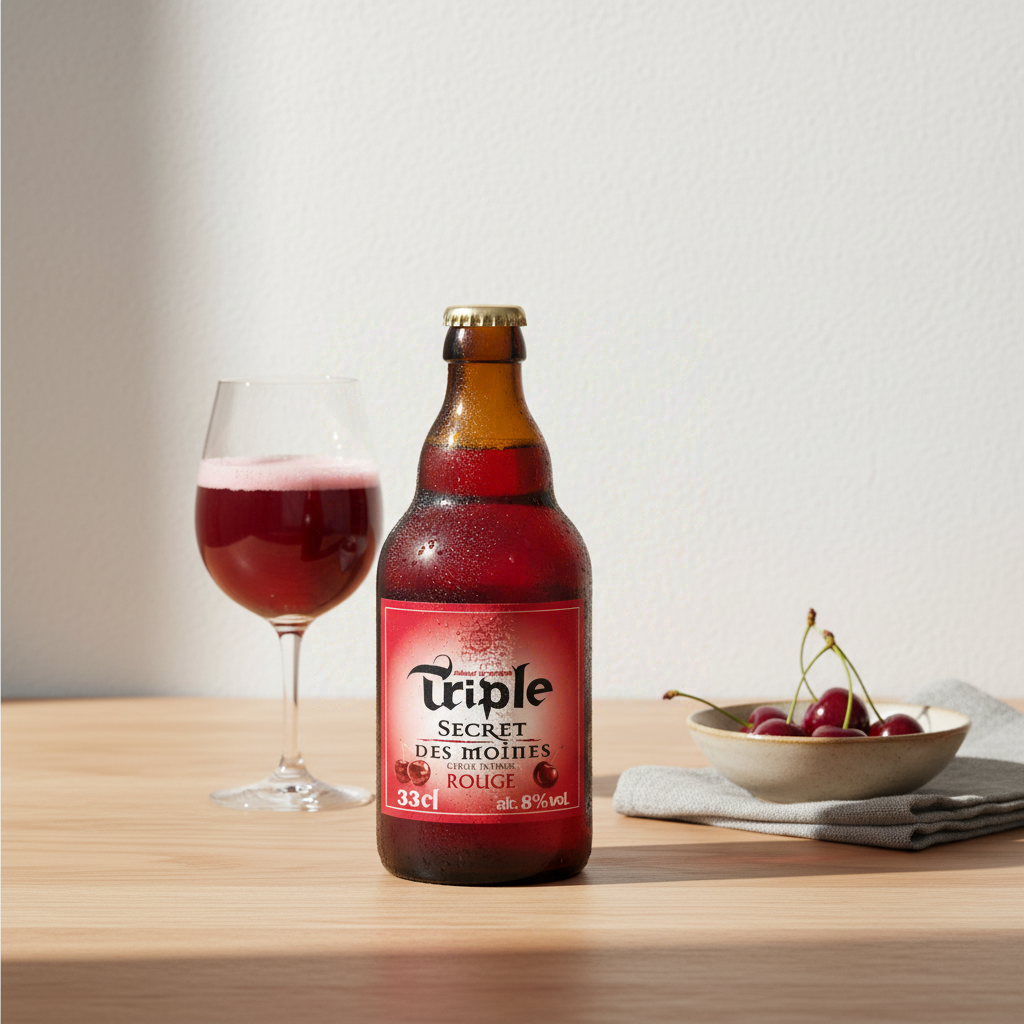 TRIPLE SECRET DES MOINES Bière rouge aromatisée Cerise Intense 8 % - 33 cl