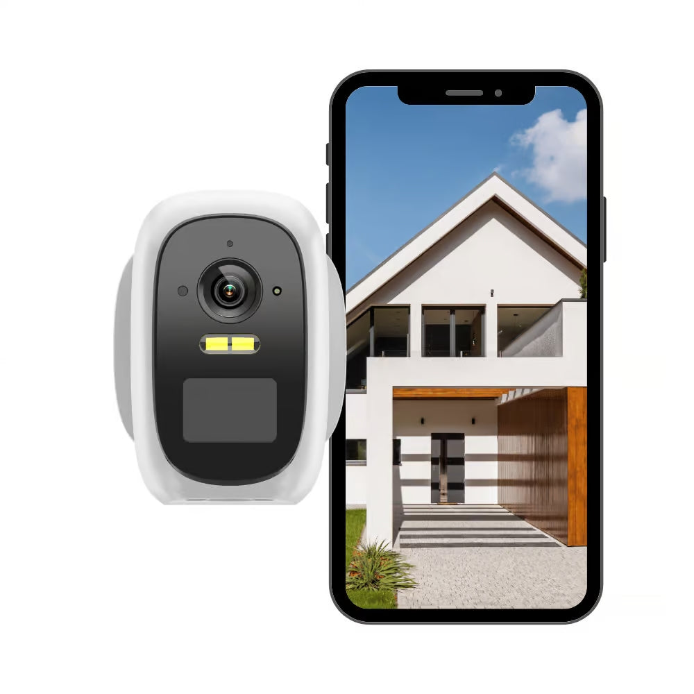 Konyks Camini Air SE Caméra de Surveillance d'extérieur sans fil, Wi-Fi, IP65, batterie 5200 mAh, Blanc