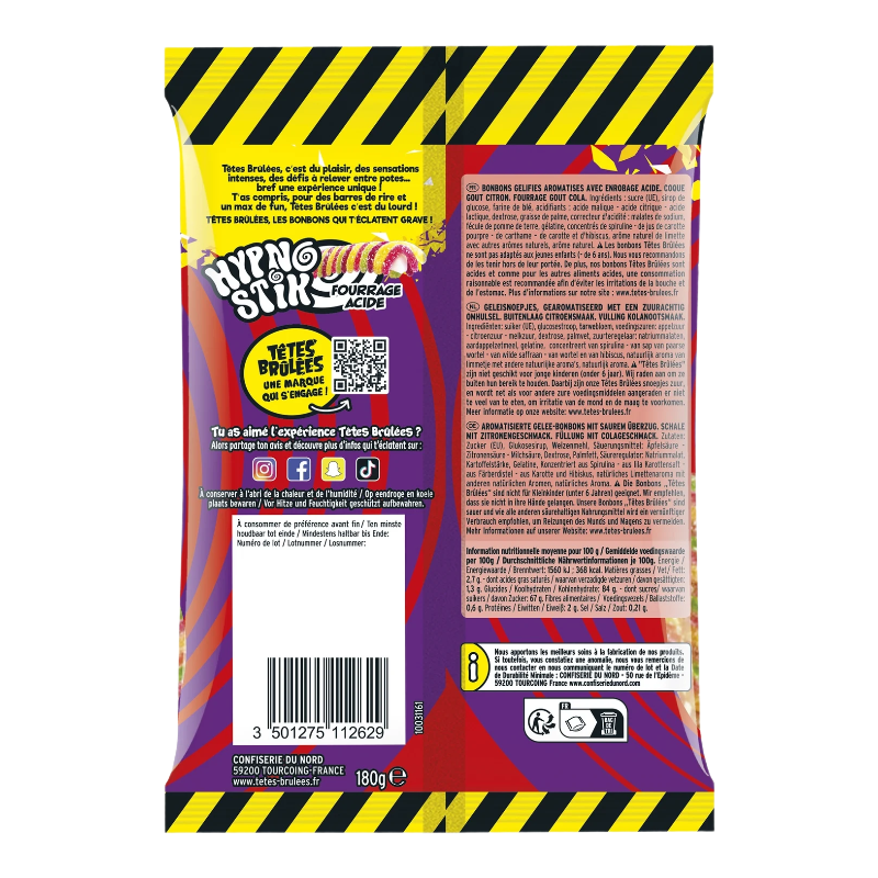 TÊTES BRÛLÉES Hypnotik Bonbons acidulés - 180 g