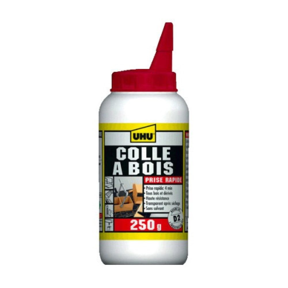 UHU COLLE BOIS PRISE RAPIDE (D2) Biberon 250g