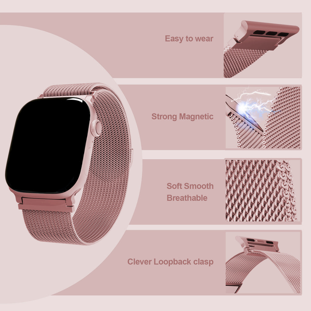 APPLE Bracelet milanais pour Apple Watch, 38/40 mm - Rose poudré