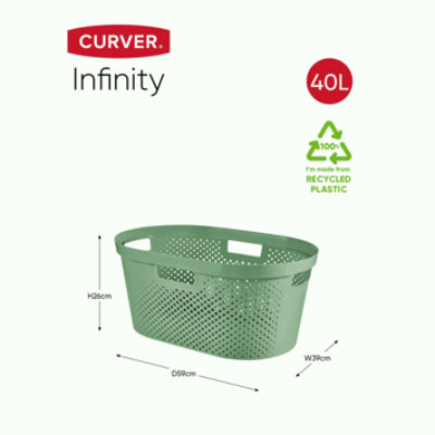 CURVER Corbeille à linge INFINITY DOTS 40L 58.5 x 38.0 x 26.5 cm