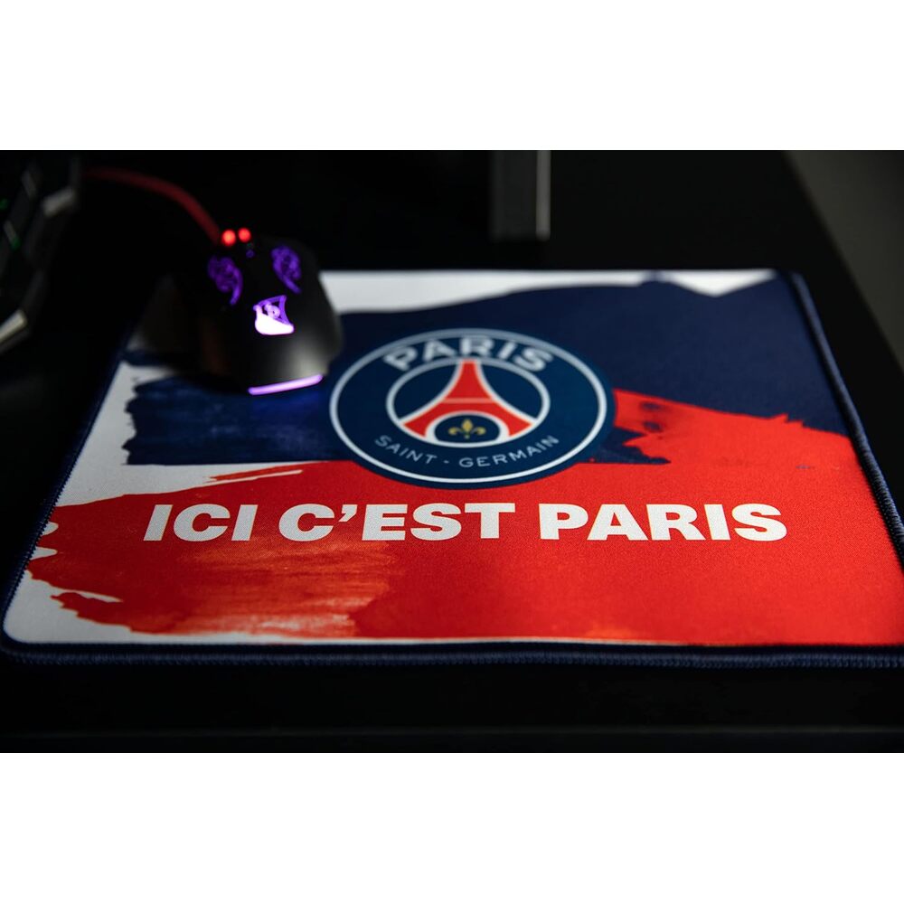 Konix PSG Tapis de souris gaming 32 x 27 cm - Surface en silicone 3D ultra fine - Base antidérapante - Motif "Ici c'est Paris"