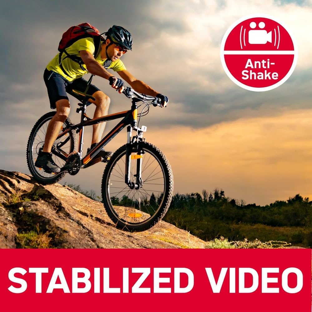 AGFAPHOTO Caméra d'action 4K grand-angle 170 ° avec caisson étanche et accessoires