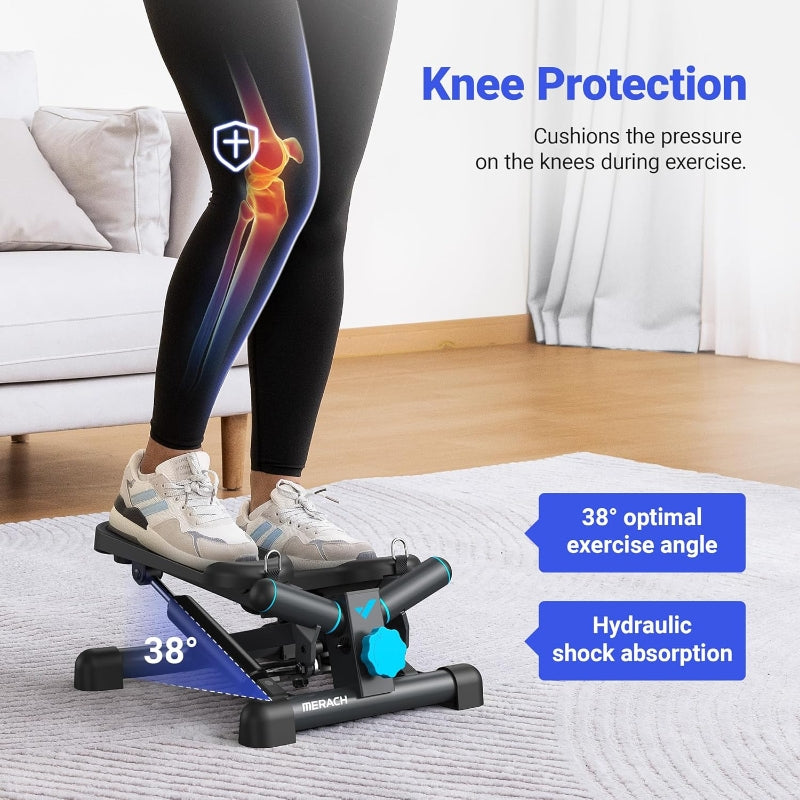Merach Mini-stepper avec bandes de résistance pour entraînement complet du corps à domicile