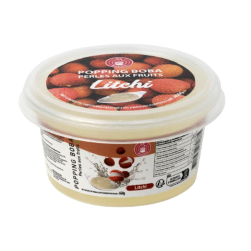 O'S BUBBLE Popping Boba Perles pour bubble tea saveur litchi - 450 g