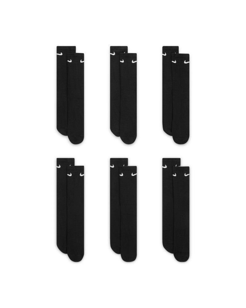 Nike Chaussettes de sport mi-mollet amortissantes lot de 6 Noir
