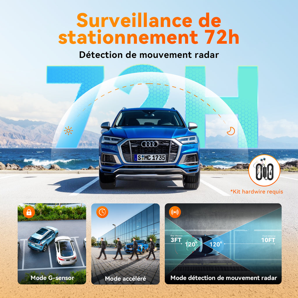 Caméra embarquée DDPAI N5 double 4K avant et arrière, caméra de voiture 2160P+1080P, GPS, Wi-Fi 5G, eMMC 32 Go intégré, vision nocturne, mode stationnement 24 h, application intelligente