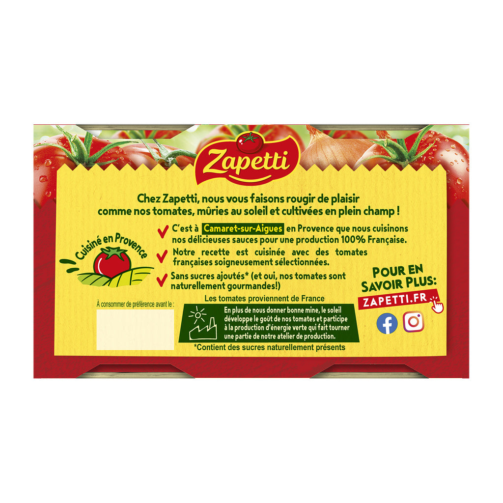 ZAPETTI Sauce tomate - 2 x 190 g