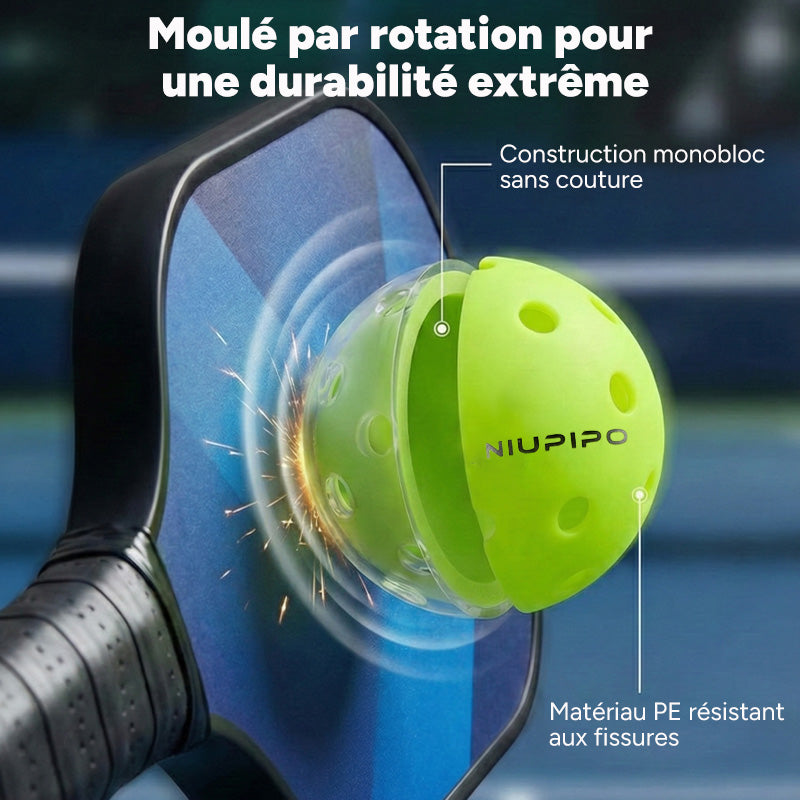 NIUPIPO Lot de 12 balles de pickleball en PE pour extérieur – 74 mm