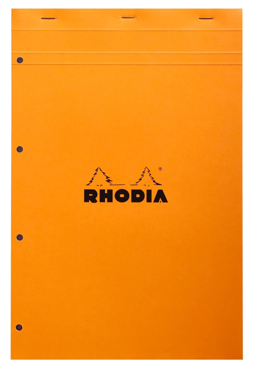 Rhodia Bloc A4+ à Spirale Lot de 3 160 Pages Quadrillage 5x5 Assorti Orange et Noir