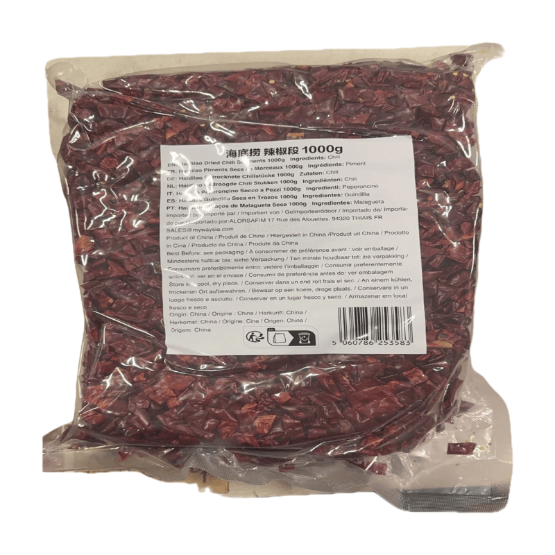 HAIDILAO Piments forts séchés en morceaux moyens 1 kg