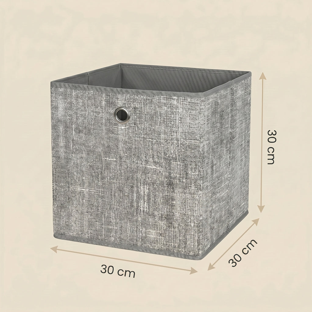 JOYFURNOS Boîtes de Rangement Pliables, Lot de 6 Boîtes en Tissu, 30 x 30 x 30 cm, Pour Meuble Cube, Pour Étagères, Rangement pour Vêtements, Gris