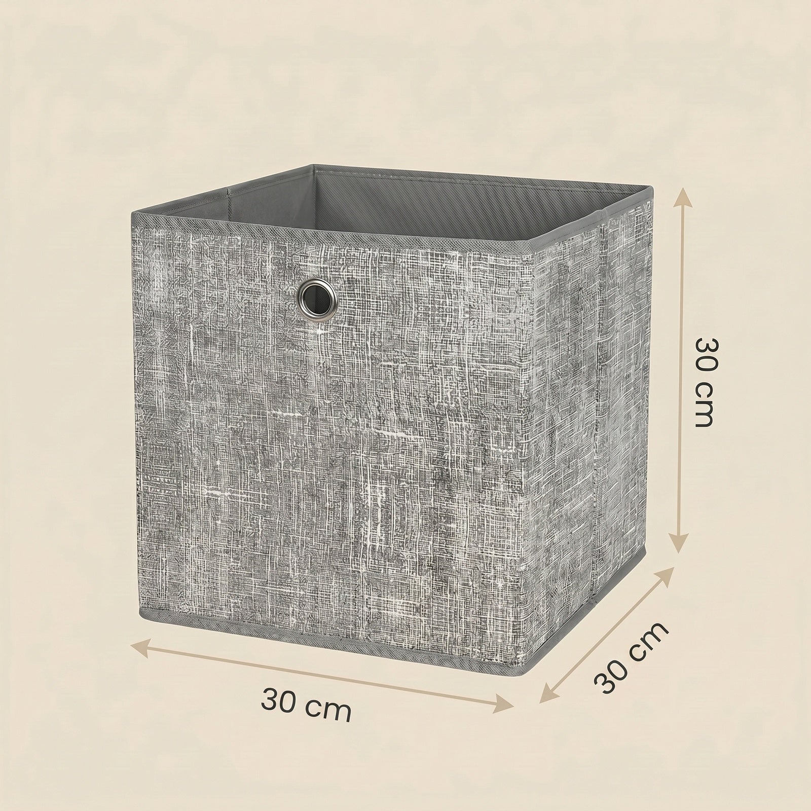 JOYFURNOS Boîtes de Rangement Pliables, Lot de 6 Boîtes en Tissu, 30 x 30 x 30 cm, Pour Meuble Cube, Pour Étagères, Rangement pour Vêtements, Gris
