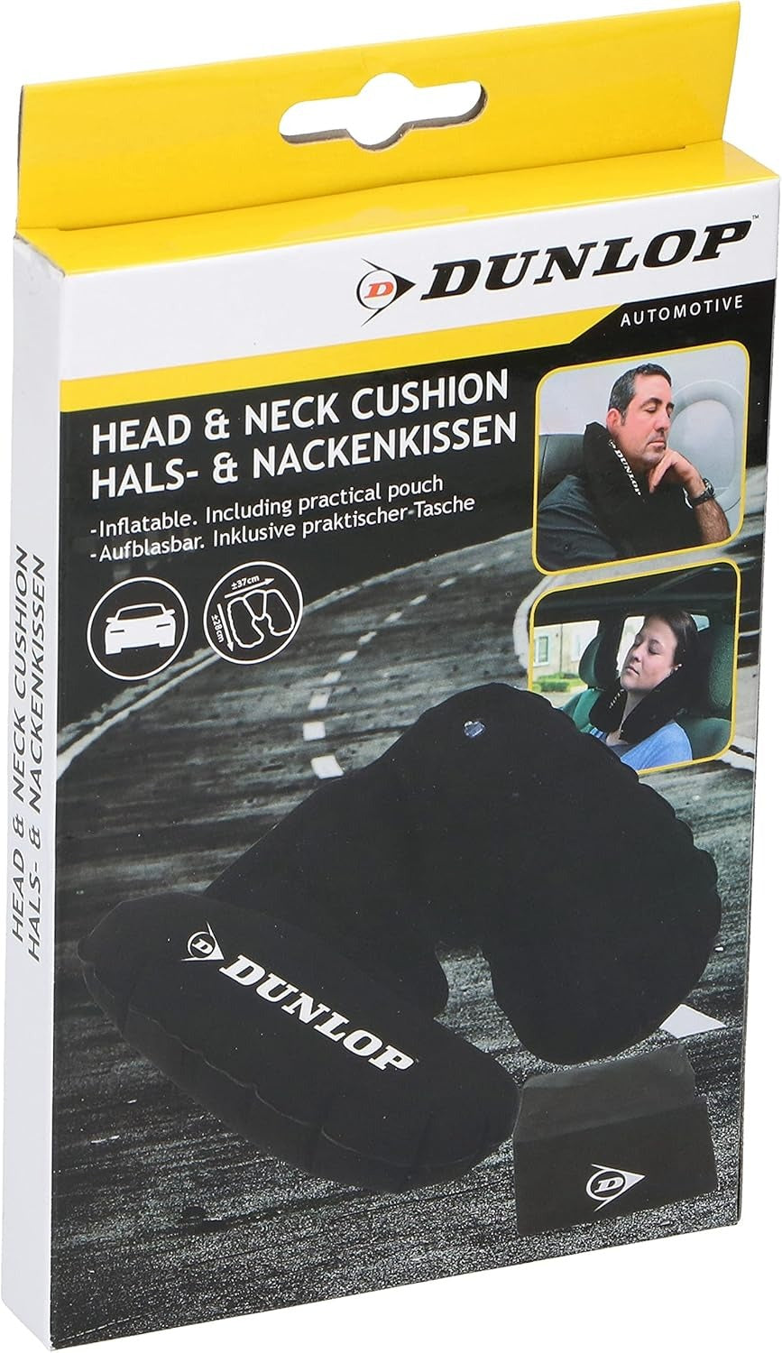 Dunlop Coussin Tête & Nuque pour Voiture en PVC - Noir