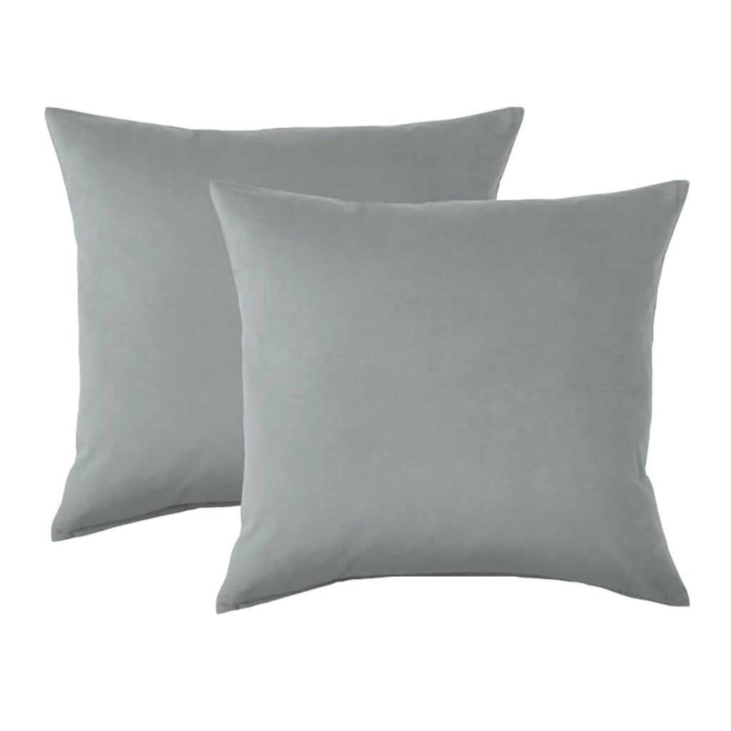 LeBonsoir Basics Lot de 2 taies d’oreiller en microfibre douce avec fermeture enveloppe gris clair - 65 x 65 cm