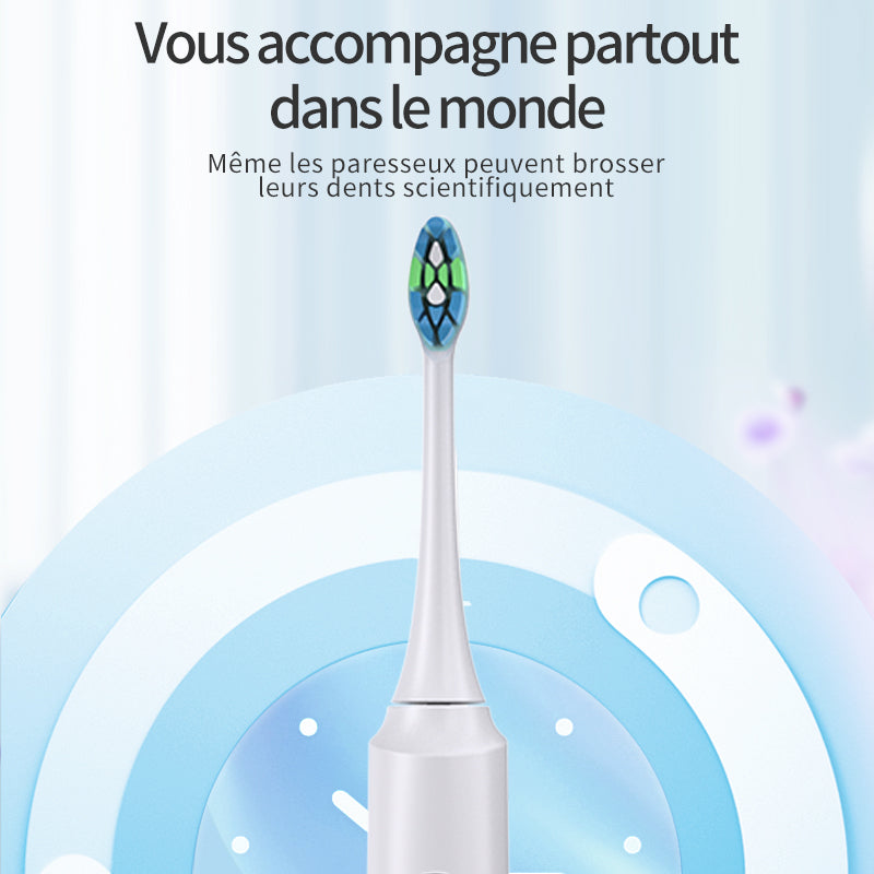 Rushi R-C32 Brosse à dents électrique, Tête de brosse sans cuivre, Étanche IPX7, Blanc
