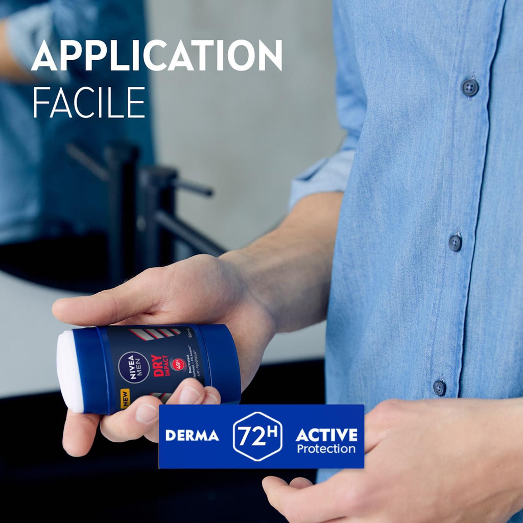 NIVEA MEN Déodorant Aisselles Dry Impact Protection 72h Stick 50 ml