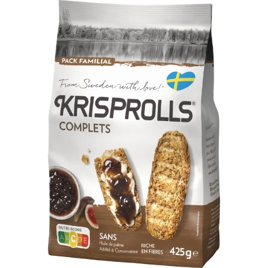 KRISPROLLS Pains grillés suédois complet sachet de 425g