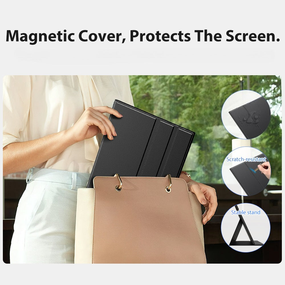 UPERFECT Moniteur portable 14" 60 Hz avec écran tactile, 100 % sRGB, avec VESA et pied, réglable à 180°, ultra-fin et léger, second écran de voyage pour ordinateur portable