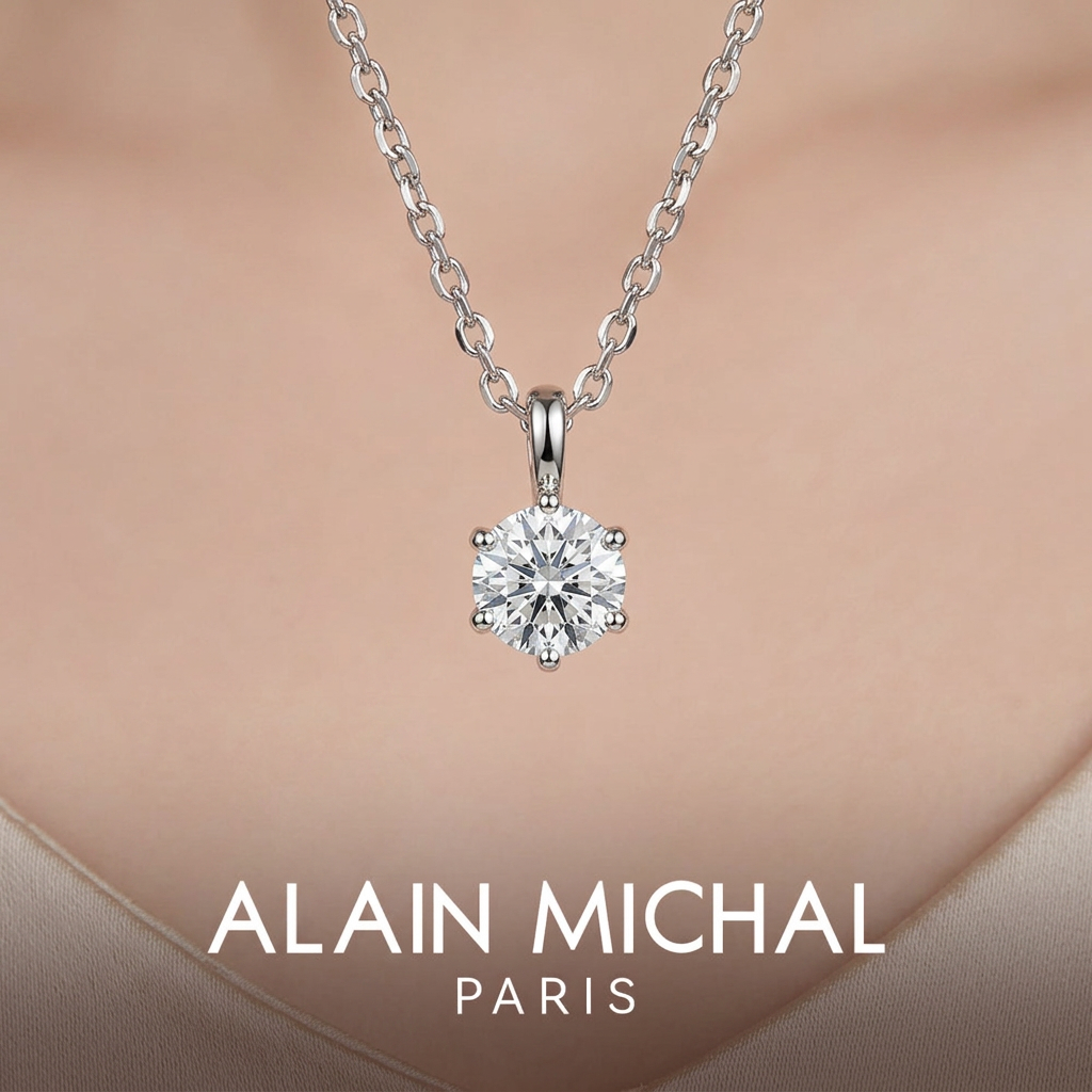 ALAIN MICHAL Collier classique - 1 ct, Argent sterling S925
