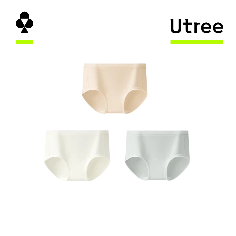 Utree - Nouveauté 2026 - Culottes triangulaires en modal pour femme, antibactériennes, avec entrejambe en coton 100 % - Blanc perle + Peau champagne + Gris pastel - 170/100 (XL)