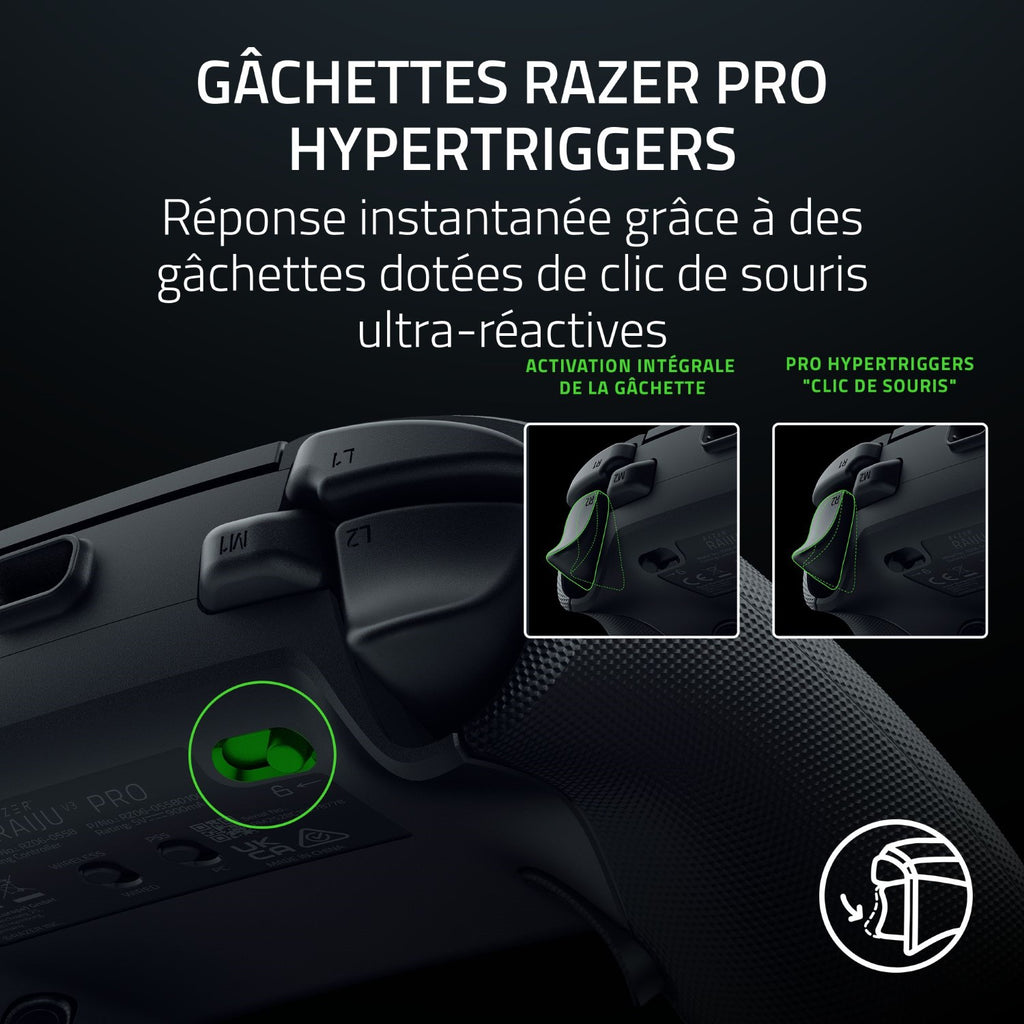 Razer Raiju V3 Pro Manette eSport sans fil - PS5 & PC - Noir