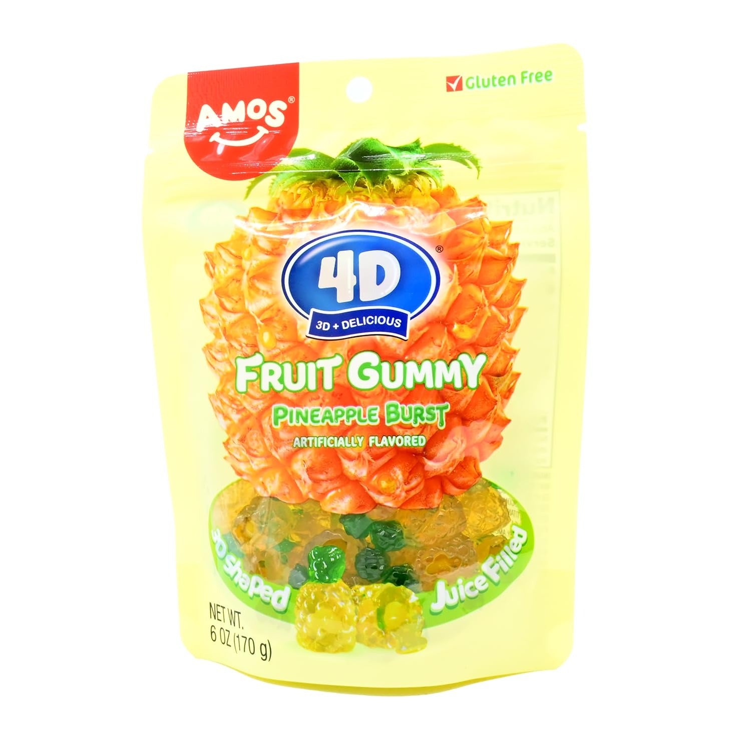 Amos 4D Bonbons gélifiés à l'ananas - 65 g