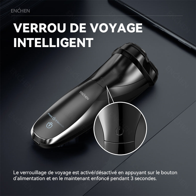 ENCHEN Blackstone 3 Rasoir électrique 3D étanche IPX7 à usage quotidien pour hommes, 1 pièce