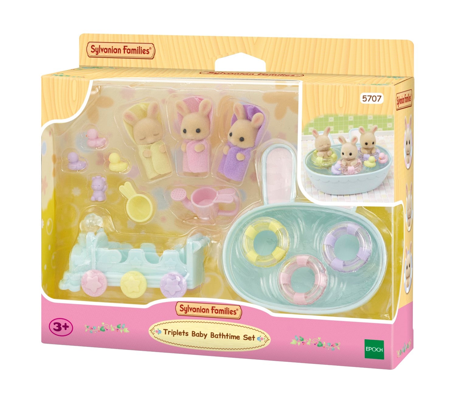 Sylvanian Families Coffret de Jeu Bébé Triplets Bain